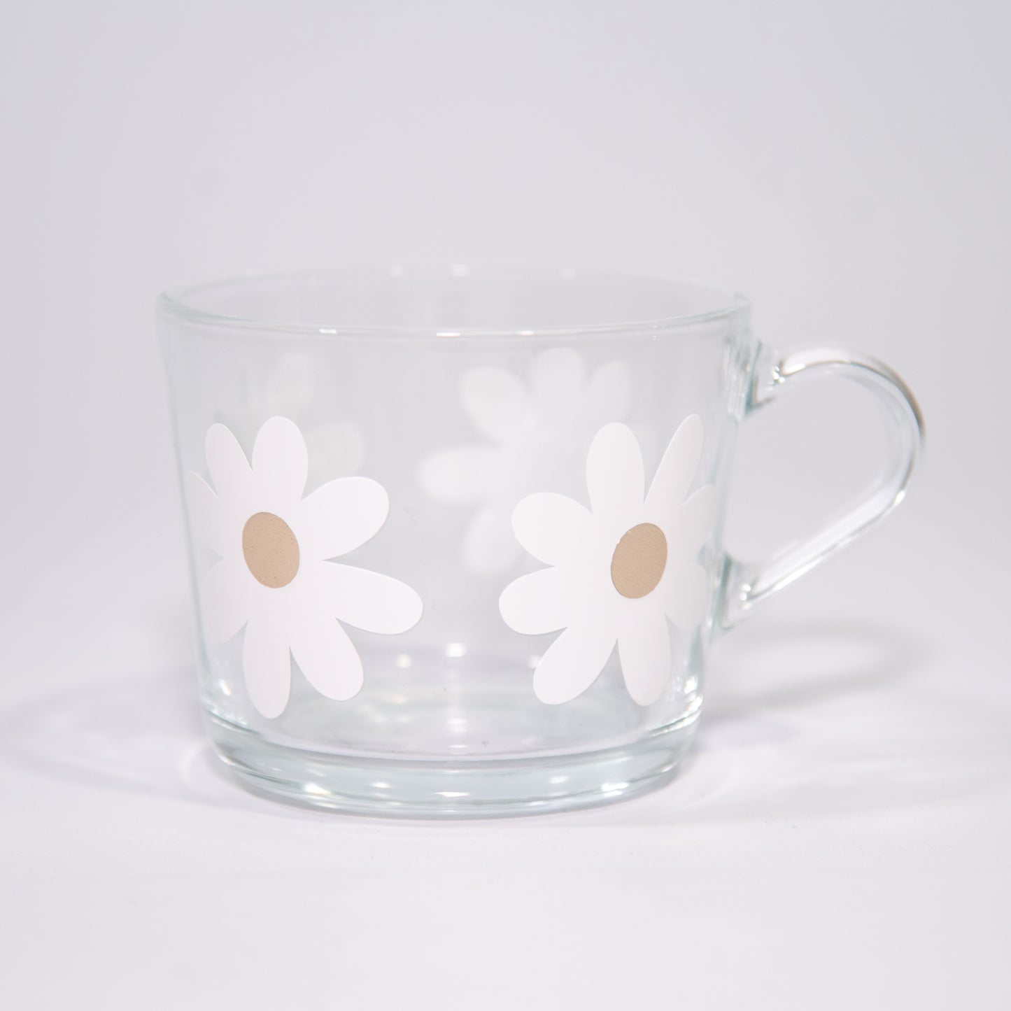 Taza de cristal transparente - Margaritas