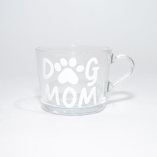 Taza de cristal transparente - Dog Mom